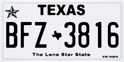 TX license plate BFZ3816