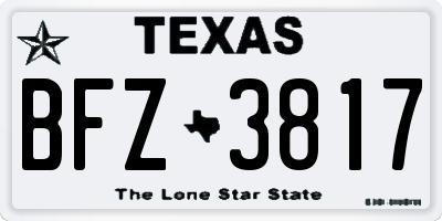 TX license plate BFZ3817