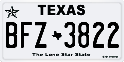 TX license plate BFZ3822