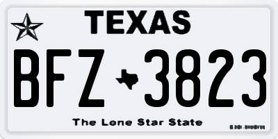 TX license plate BFZ3823