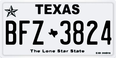 TX license plate BFZ3824