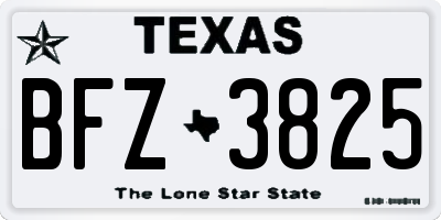 TX license plate BFZ3825
