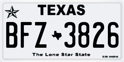 TX license plate BFZ3826