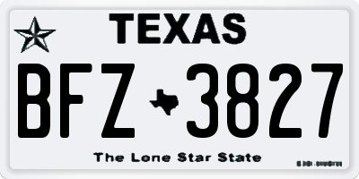 TX license plate BFZ3827