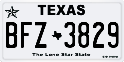 TX license plate BFZ3829