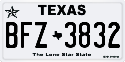TX license plate BFZ3832