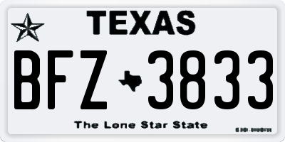 TX license plate BFZ3833