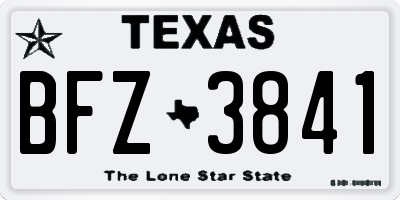 TX license plate BFZ3841