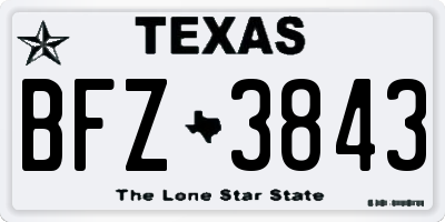 TX license plate BFZ3843