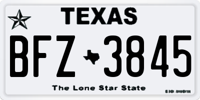 TX license plate BFZ3845