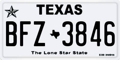 TX license plate BFZ3846
