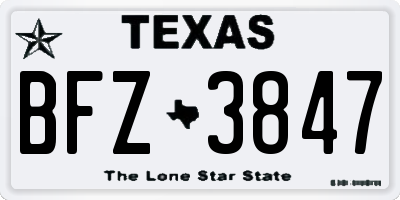 TX license plate BFZ3847