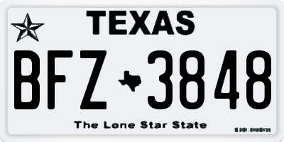 TX license plate BFZ3848