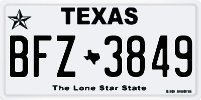 TX license plate BFZ3849