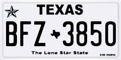 TX license plate BFZ3850