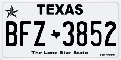 TX license plate BFZ3852