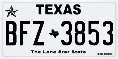 TX license plate BFZ3853