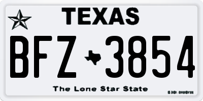 TX license plate BFZ3854