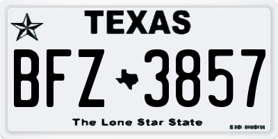 TX license plate BFZ3857