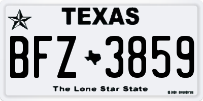 TX license plate BFZ3859