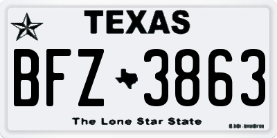TX license plate BFZ3863