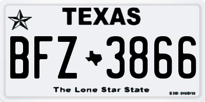 TX license plate BFZ3866