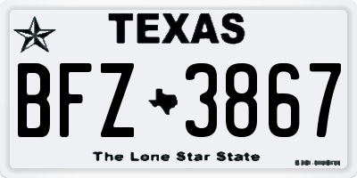 TX license plate BFZ3867