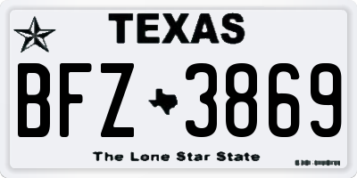 TX license plate BFZ3869