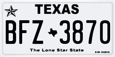 TX license plate BFZ3870