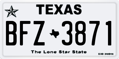 TX license plate BFZ3871