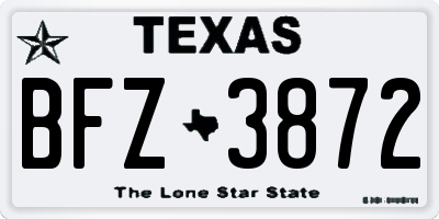 TX license plate BFZ3872