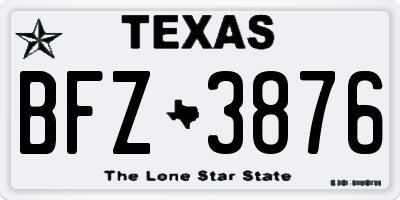 TX license plate BFZ3876