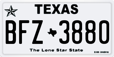 TX license plate BFZ3880