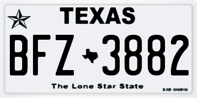 TX license plate BFZ3882