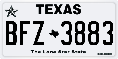 TX license plate BFZ3883