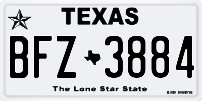 TX license plate BFZ3884
