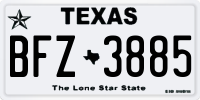 TX license plate BFZ3885