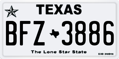 TX license plate BFZ3886