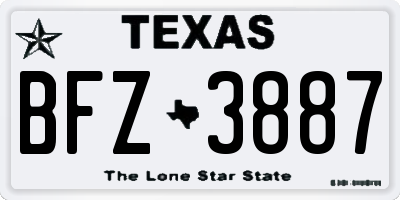 TX license plate BFZ3887