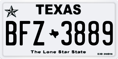 TX license plate BFZ3889