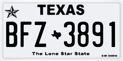 TX license plate BFZ3891