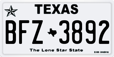 TX license plate BFZ3892
