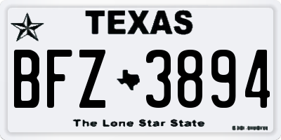 TX license plate BFZ3894
