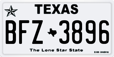 TX license plate BFZ3896