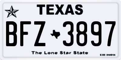 TX license plate BFZ3897