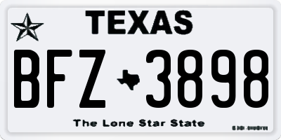 TX license plate BFZ3898