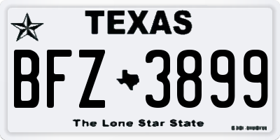 TX license plate BFZ3899
