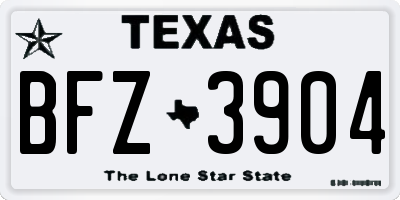 TX license plate BFZ3904