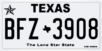 TX license plate BFZ3908