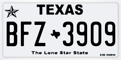 TX license plate BFZ3909